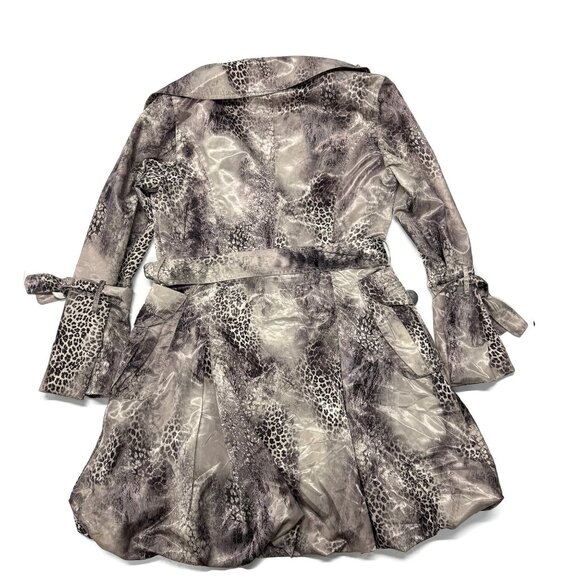 MaxMara Belted Coat Womens Large Animal Print Lightweight Button Up Flared - Picture 11 of 12